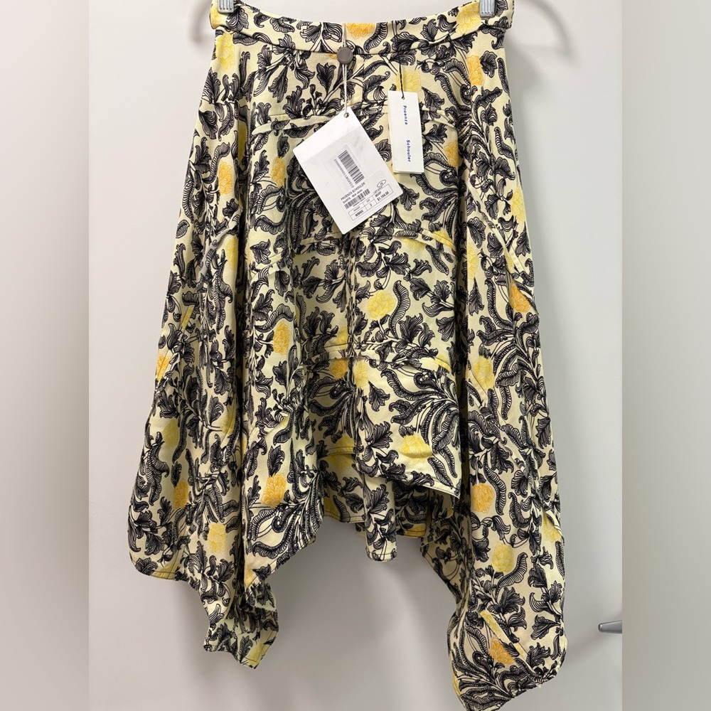 Proenza Schouler Asymmetic Hem Floral Midi Skirt Size 2 NWT - Picture 2 of 14